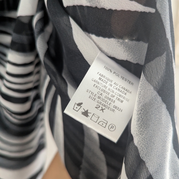 Addition Elle Monochrome Zebra Pattern Blouse Blouse - Picture 3 of 5